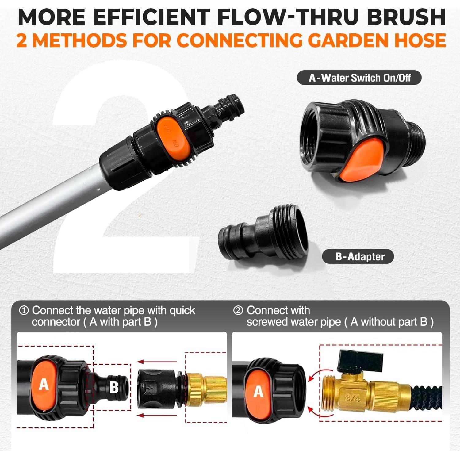 Cepillo de Lavado de Autos ARTIPOLY 130 cm con Mango Extensible