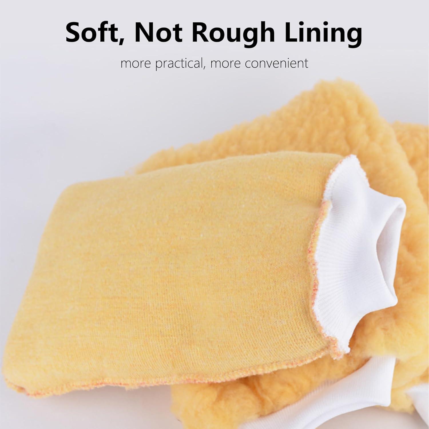 Guantes de Lavado de Autos Quanzhou 2 Pcs Amarillo Lana Sintética