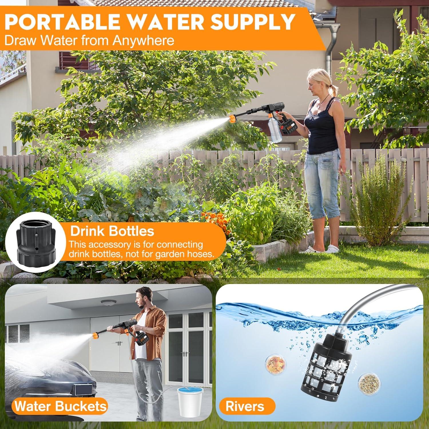 Pistola de Lavado a Presión Inalámbrica Pircaath 500PSI 5m