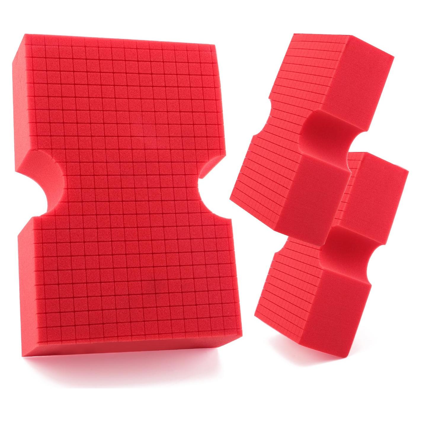 Esponjas de Lavado de Autos SPTA - Paquete de 3 Grandes Rojas