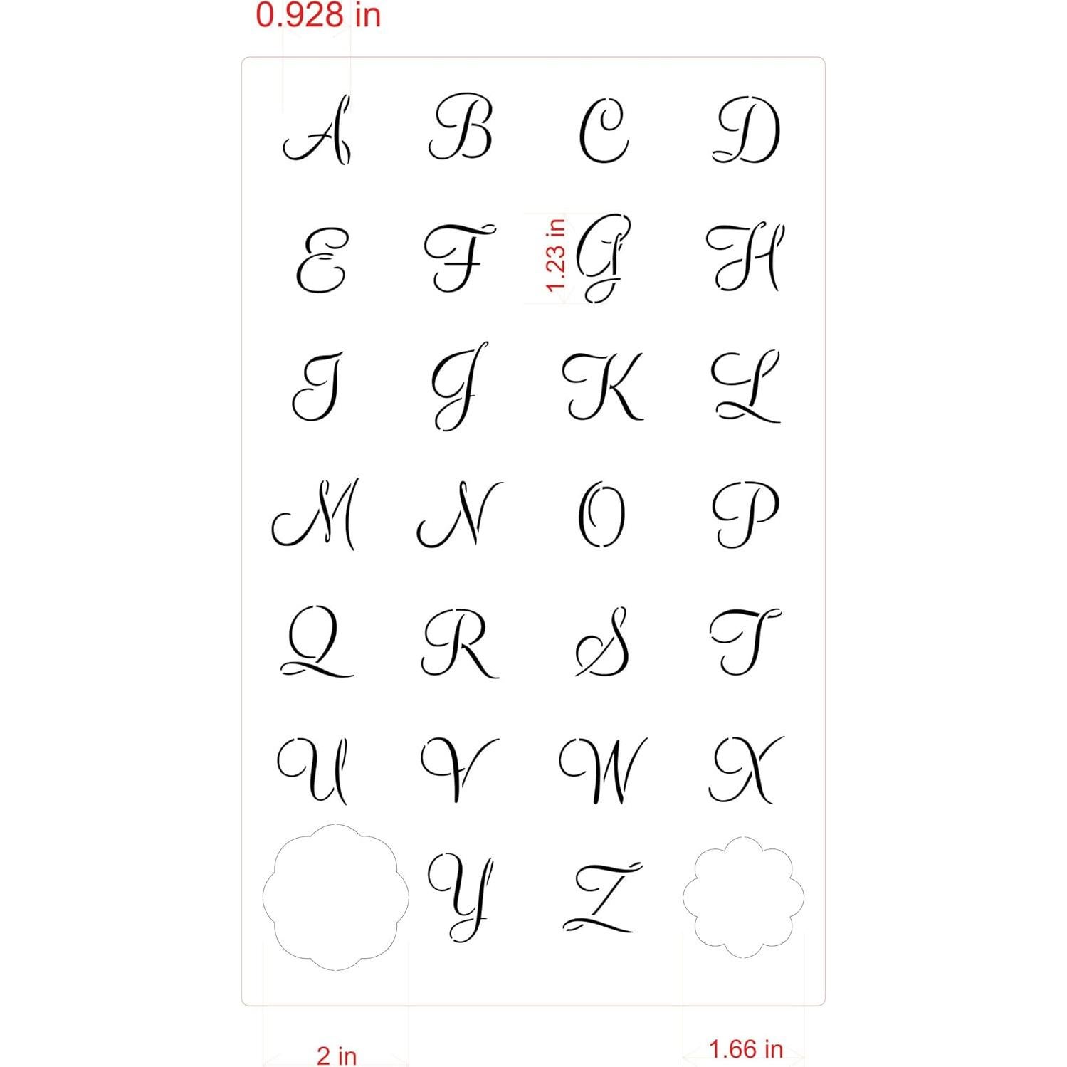 Juego de Plantillas de Monograma Mini Designer Stencils 2.54 cm