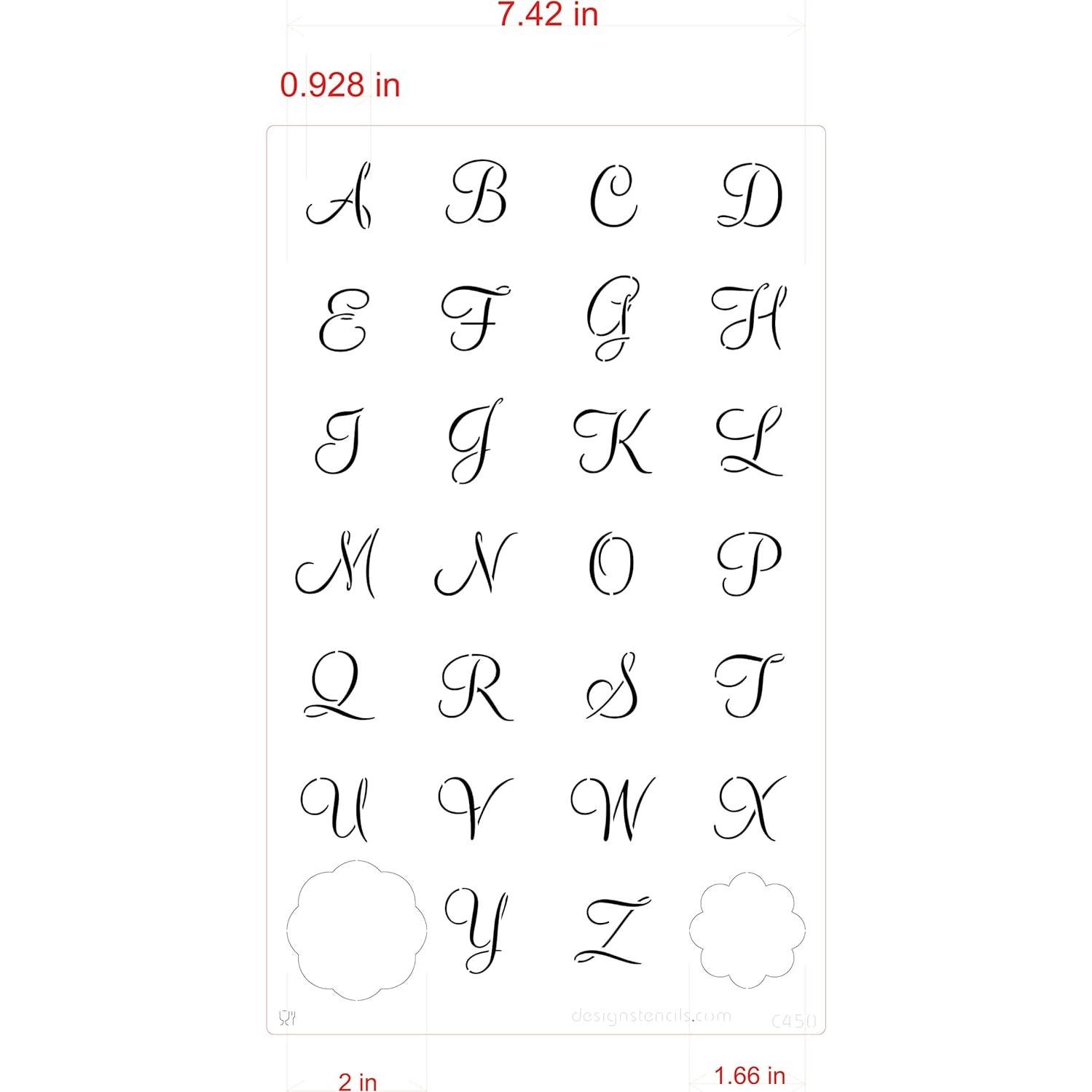 Juego de Plantillas de Monograma Mini Designer Stencils 2.54 cm