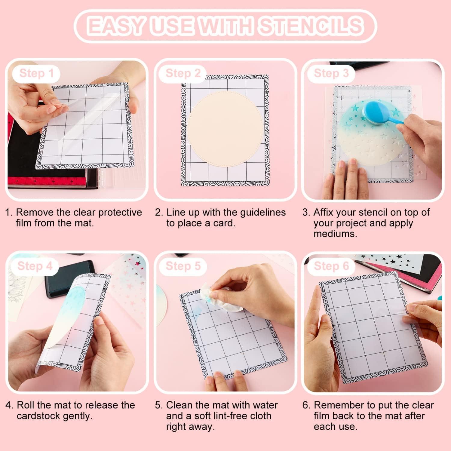 Juego de 5 Mat de Pegado y Sello BAOFALI 2 Tamaños Multiuso