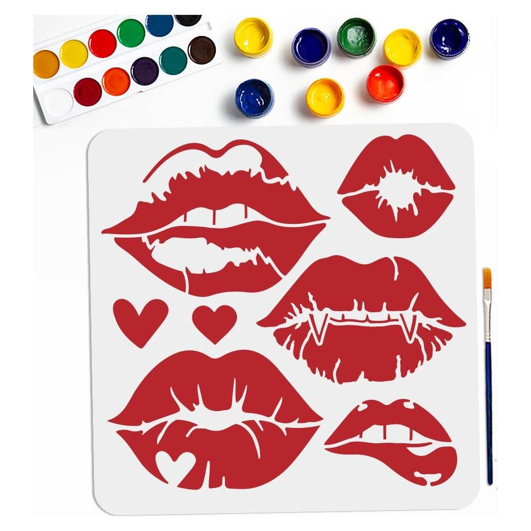 Plantilla de Pintura de Labios MAYJOYDIY 30x30cm Reutilizable