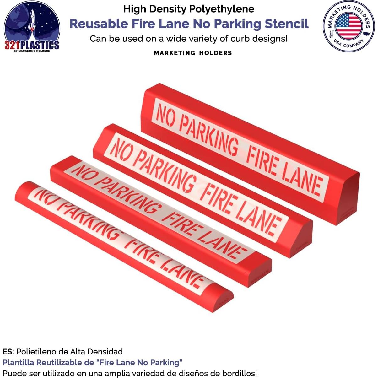 Plantilla No Estacionar Carril de Fuego 243.84x29.21cm Marketing Holders
