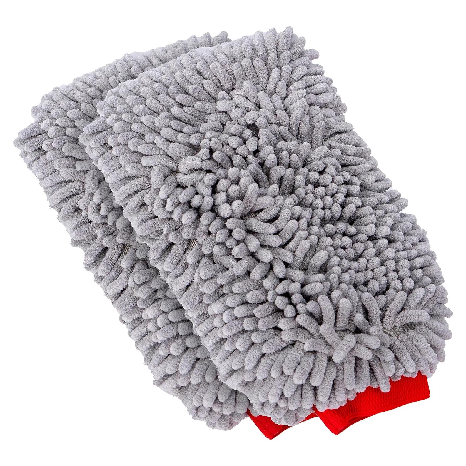 MOTHERS Premium Chenille Car Wash Mitt, Scratch and Lint Free, 2 Pack