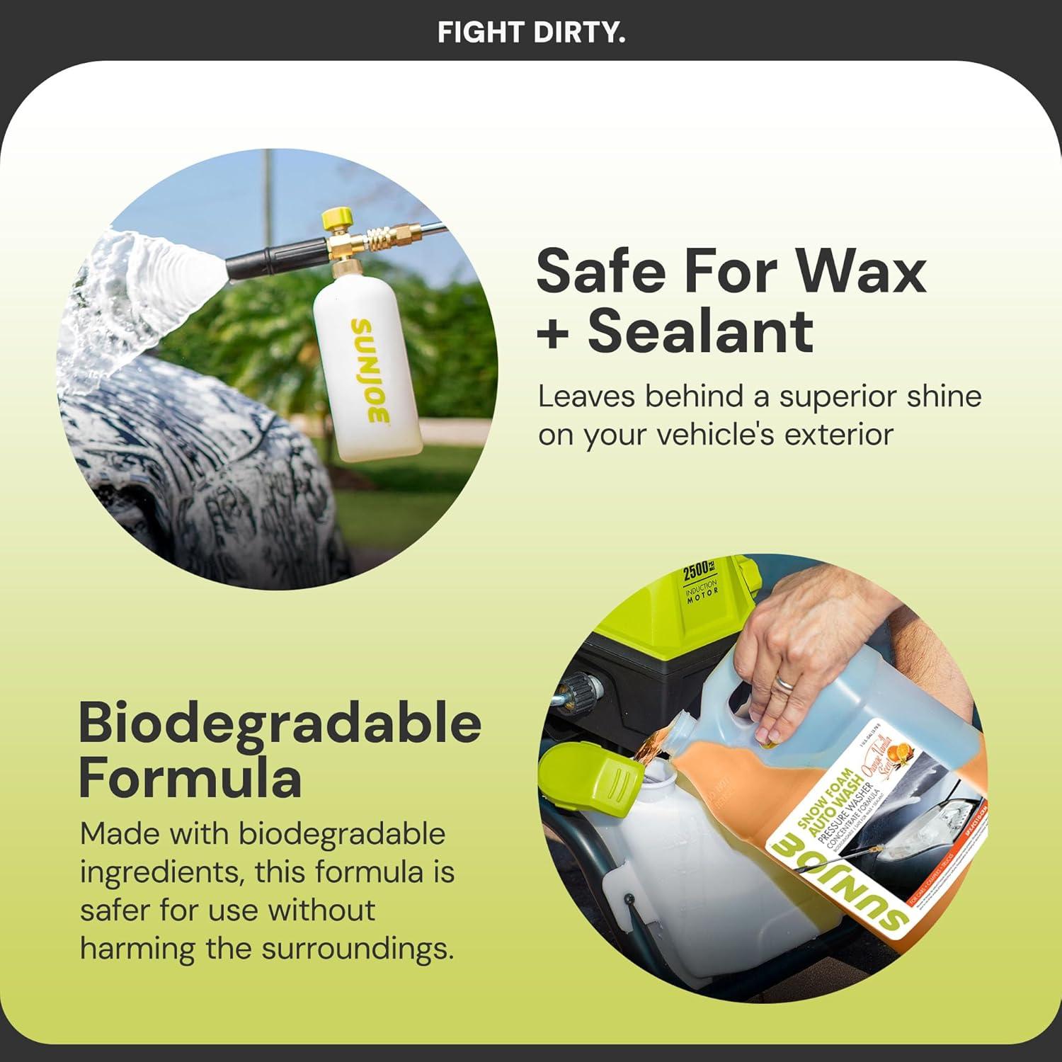 Jabón Limpiador de Espuma de Nieve Sun Joe Naranja-Vainilla 3.99kg