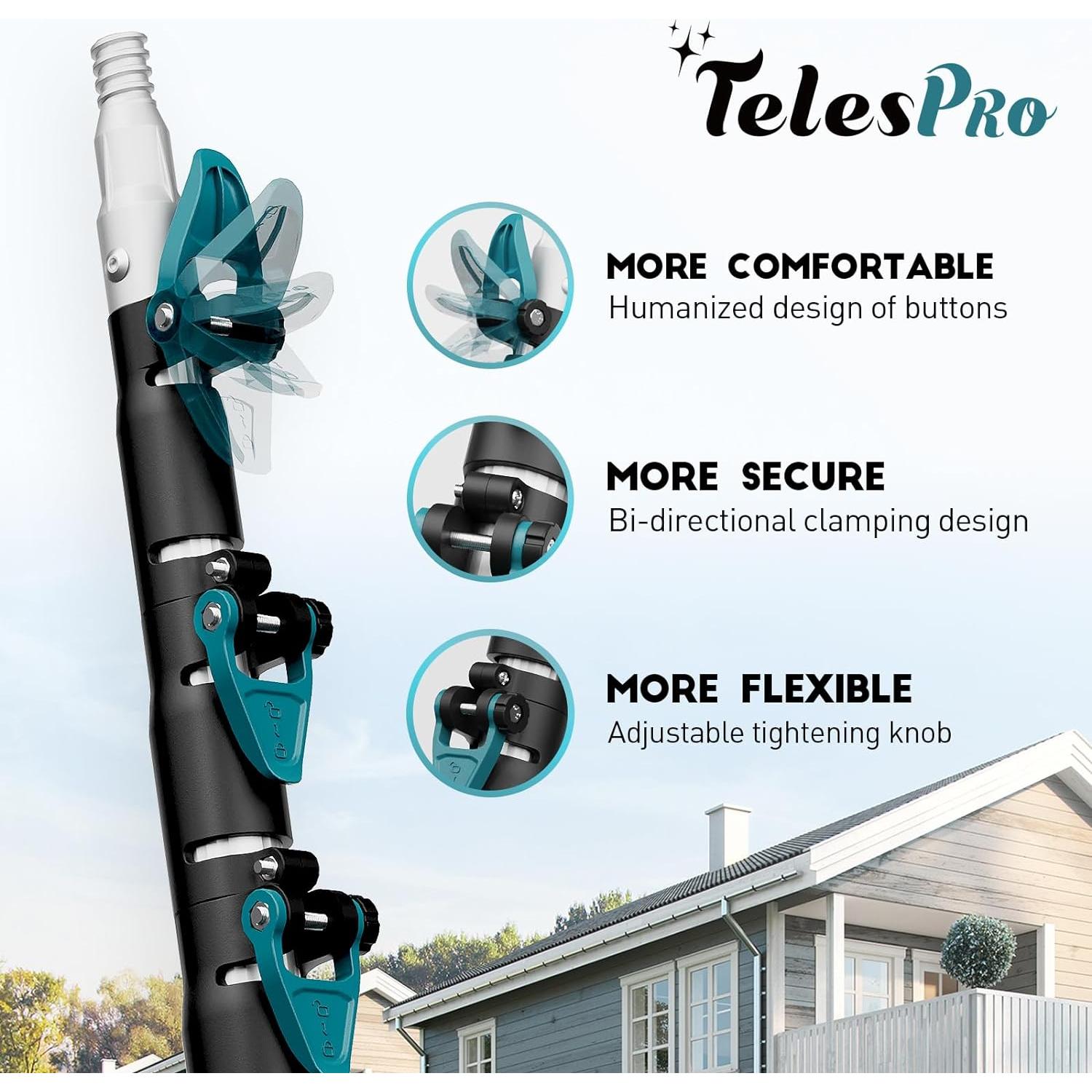 Kit de Limpieza de Autos TelesPro 3.66m con Cepillo Suave