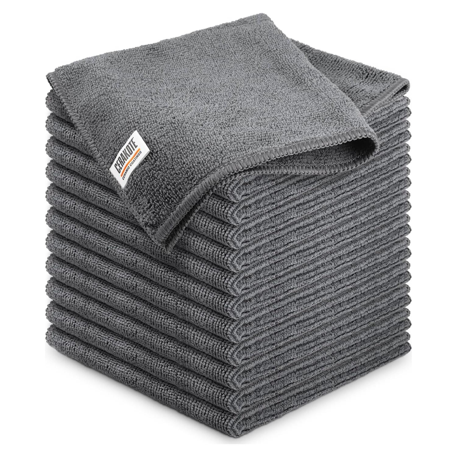 Toallas de Microfibra CERAKOTE 12 Unidades 31.75x31.75cm Gris
