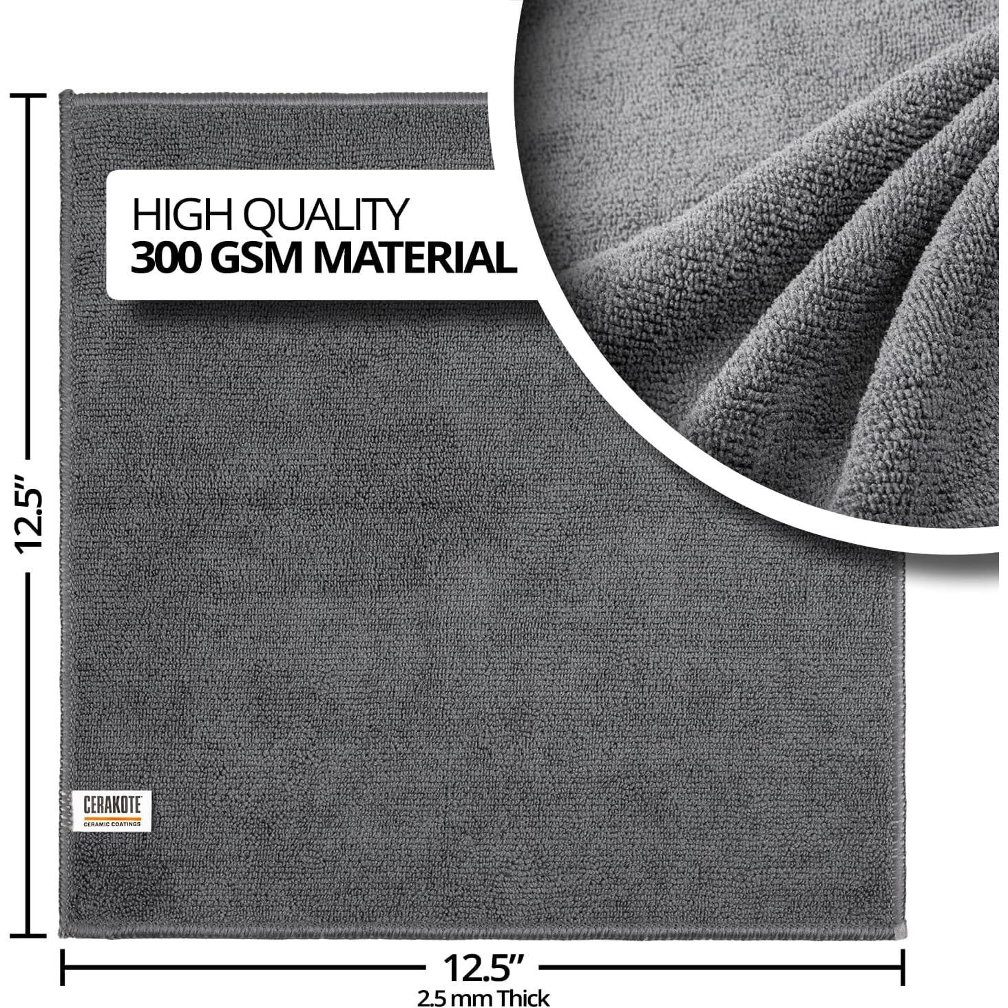 Toallas de Microfibra CERAKOTE 12 Unidades 31.75x31.75cm Gris