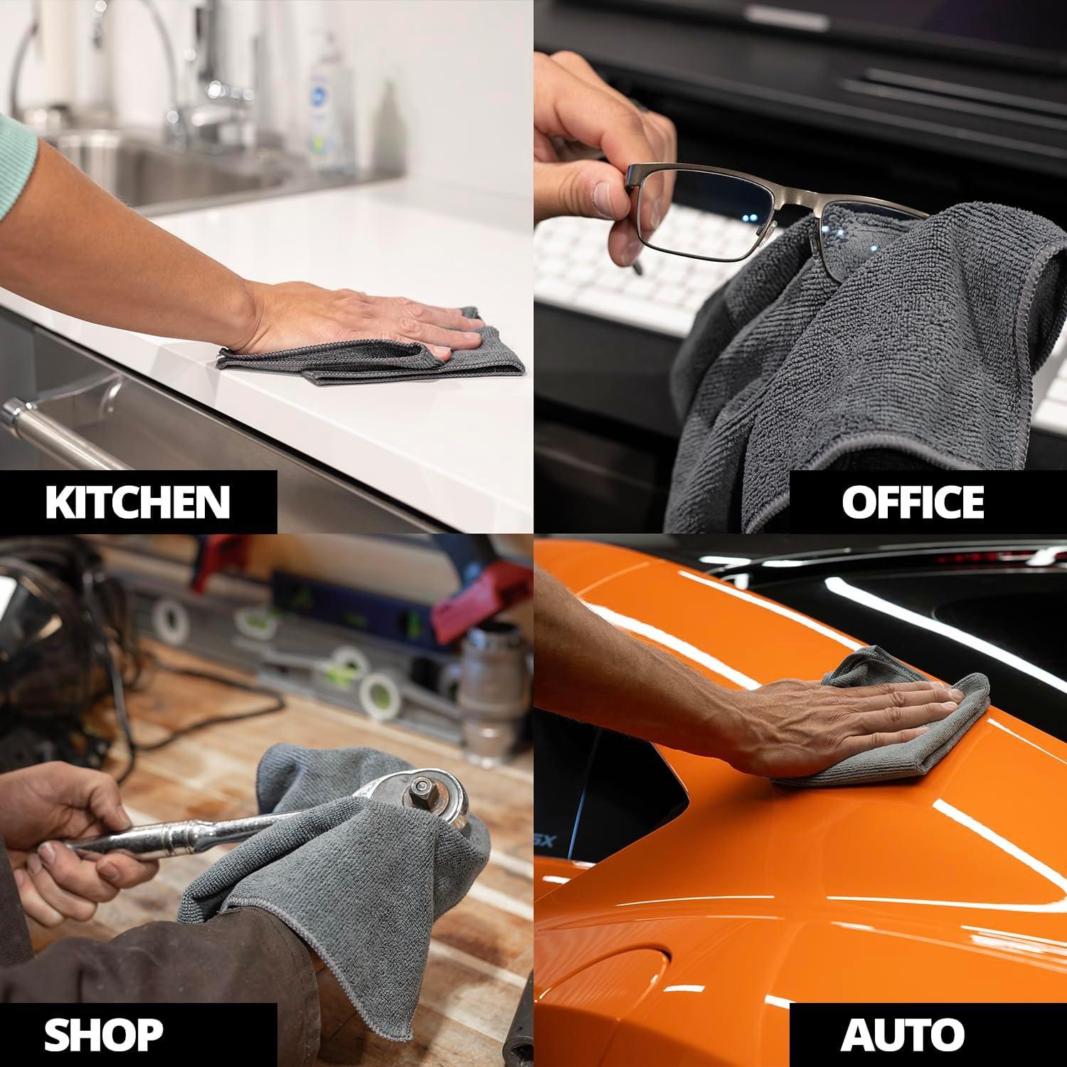 Toallas de Microfibra CERAKOTE 12 Unidades 31.75x31.75cm Gris