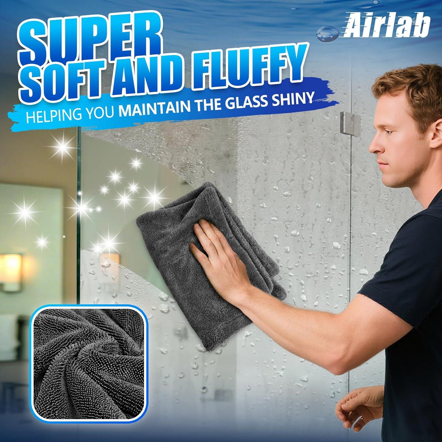 Toalla de Microfibra Airlab 61x40 cm Secado Rápido Gris 1200 GSM