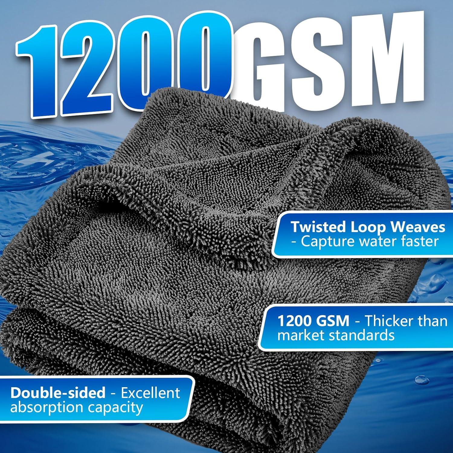 Toalla de Microfibra Airlab 61x40 cm Secado Rápido Gris 1200 GSM