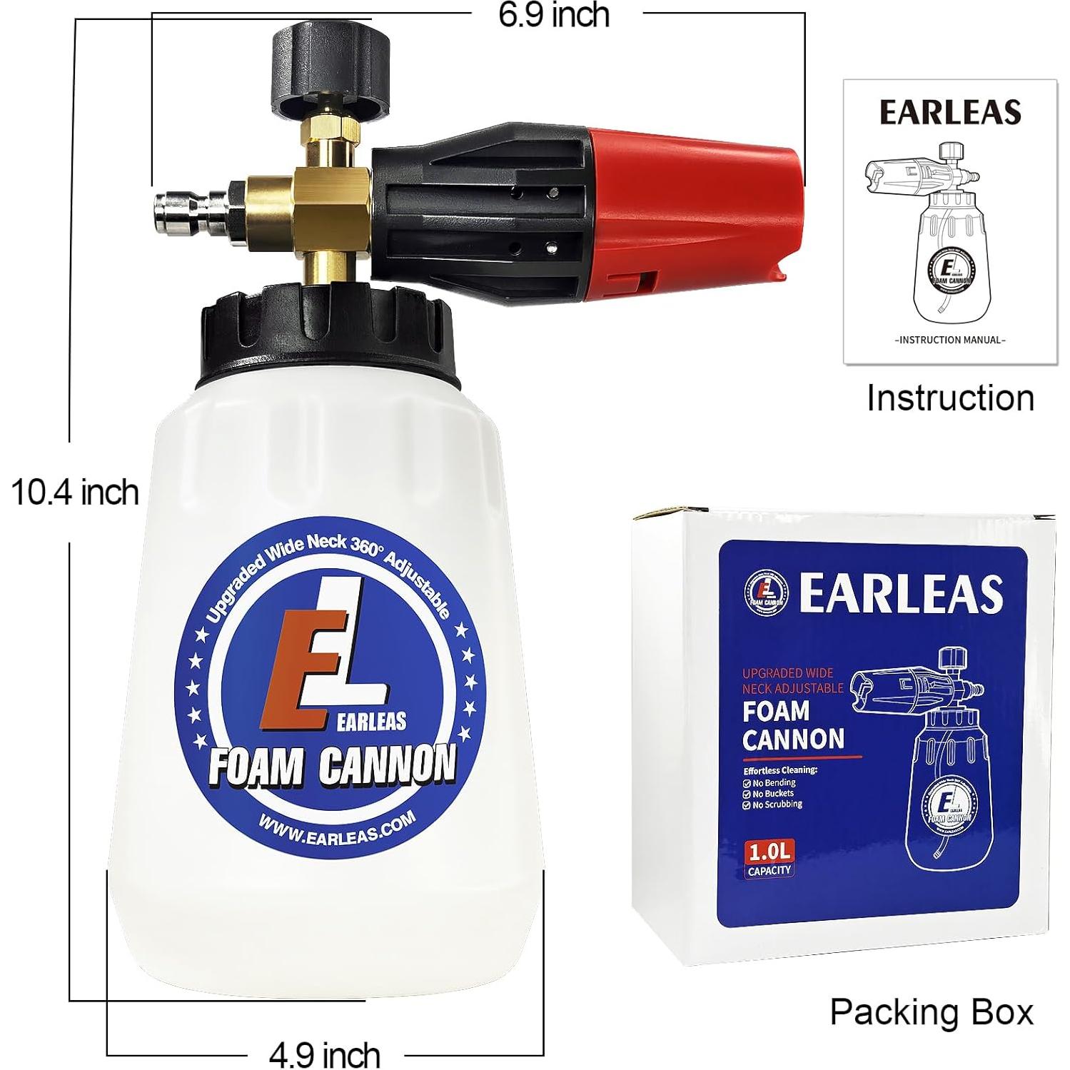 Cañón de Espuma EARLEAS 1L con Conector Rápido 1/4"