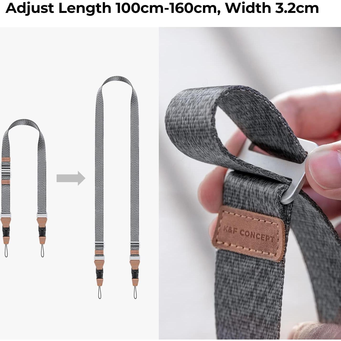 Correa de Cuello K&F Concept 32mm Ajustable para Cámara DSLR