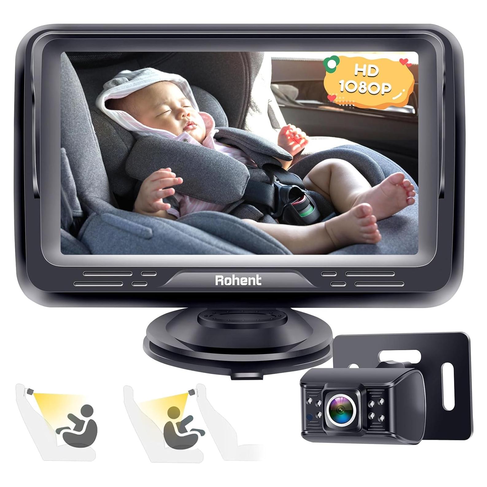 Cámara para coche de bebé Rohent HD 1080P con visión nocturna