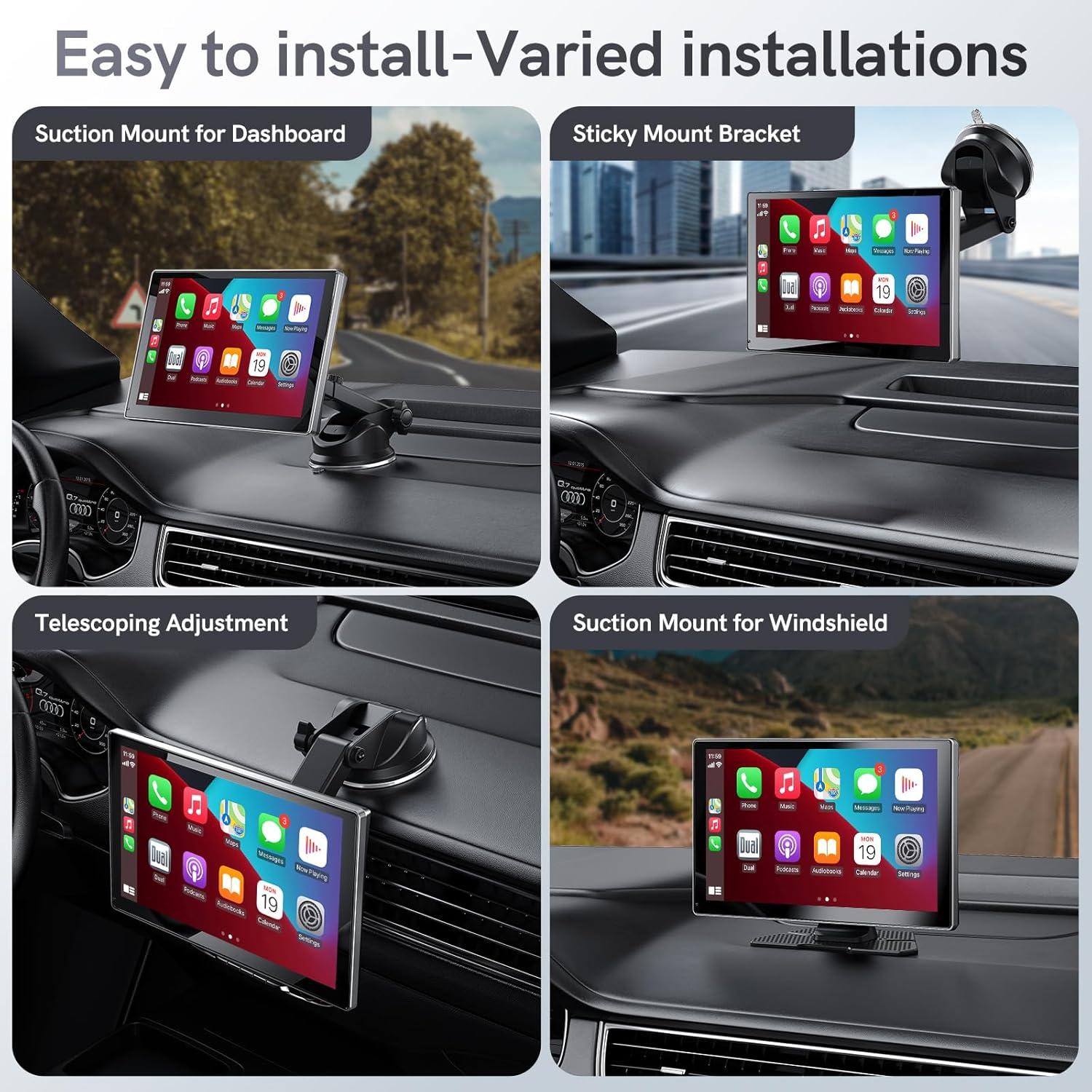 Pantalla Portátil CarPlay COOCOM 9" Táctil 4K GPS Bluetooth