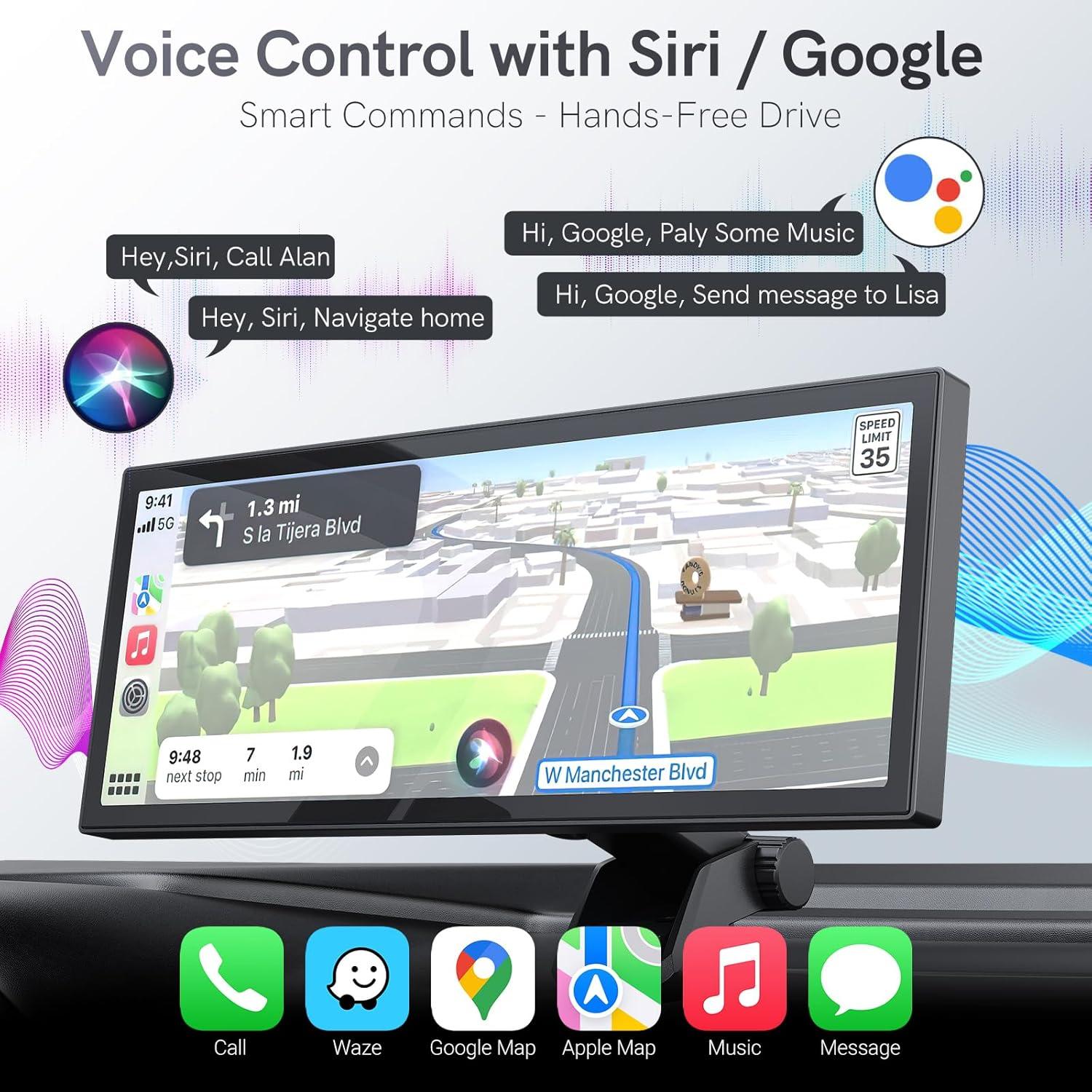 Pantalla Portátil CarPlay COOCOM 11.26" con Cámara 4K