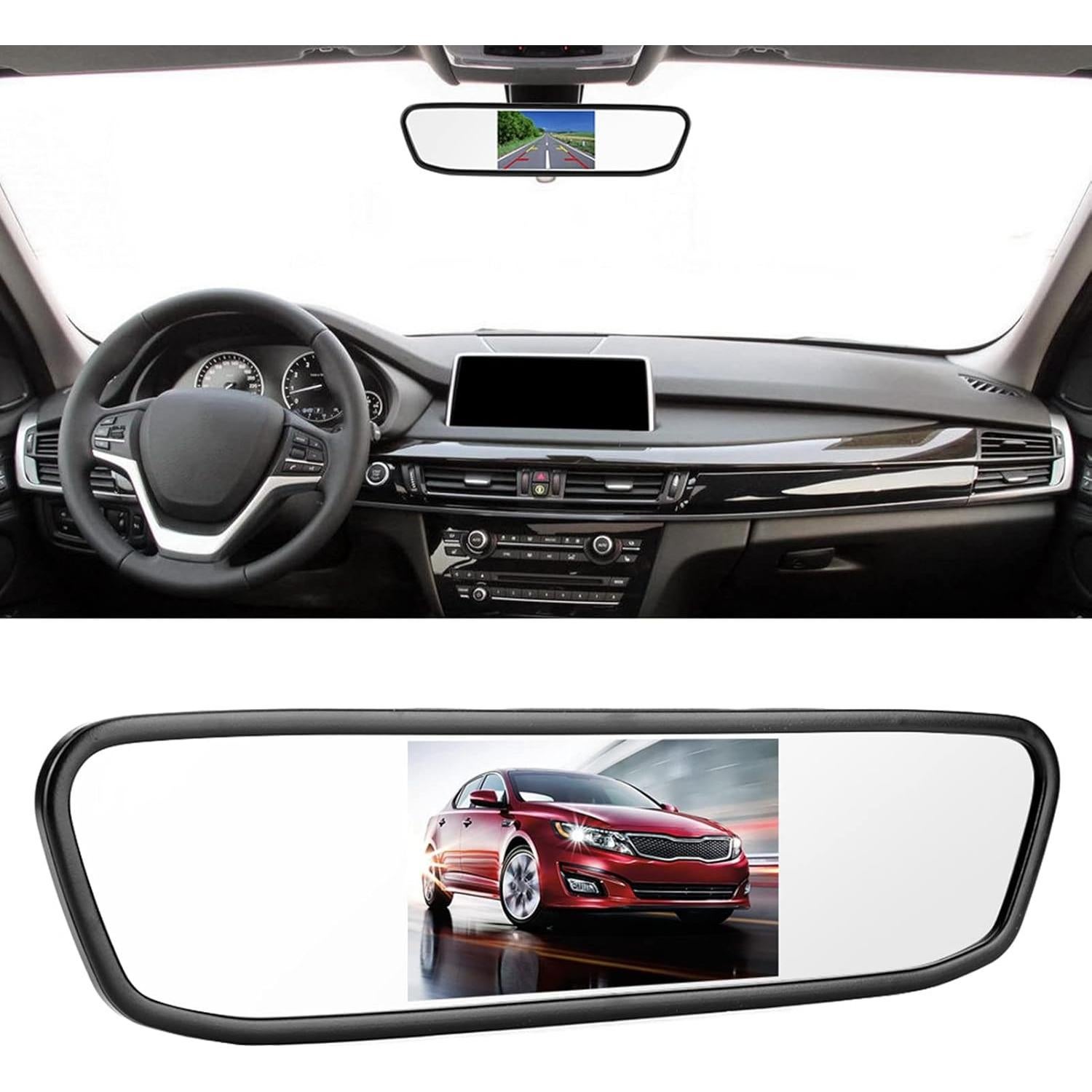 Cámara de Respaldo aqxreight con Monitor Retrovisor 4.3" HD