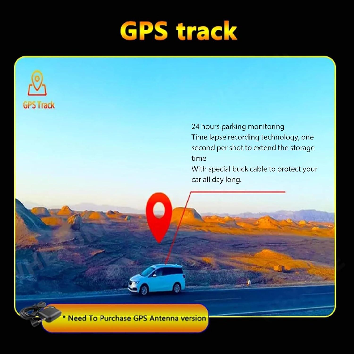 Cámara de Espejo Retrovisor 4K Zopsc con 3 Lentes y 180°