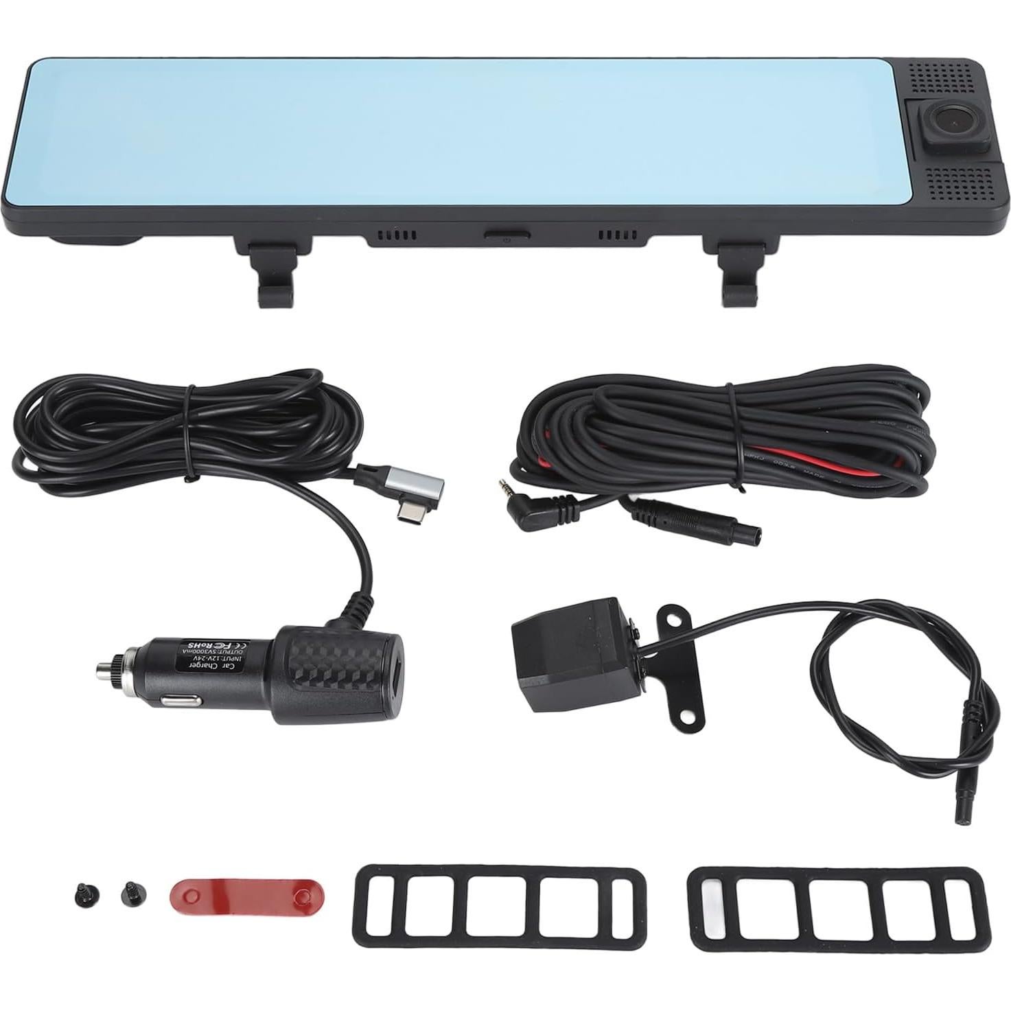 Cámara de Espejo Retrovisor 4K Zopsc con 3 Lentes y 180°