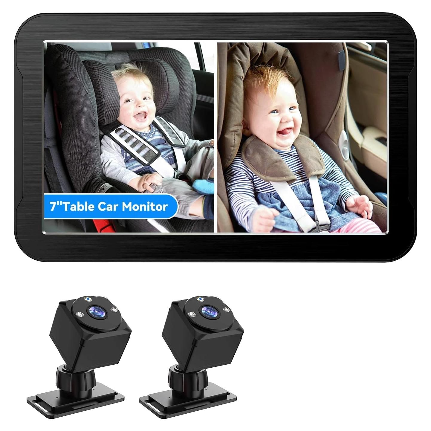 Cámara de Auto para Bebés MHCABSR Doble 7" 1080P con Visión Nocturna