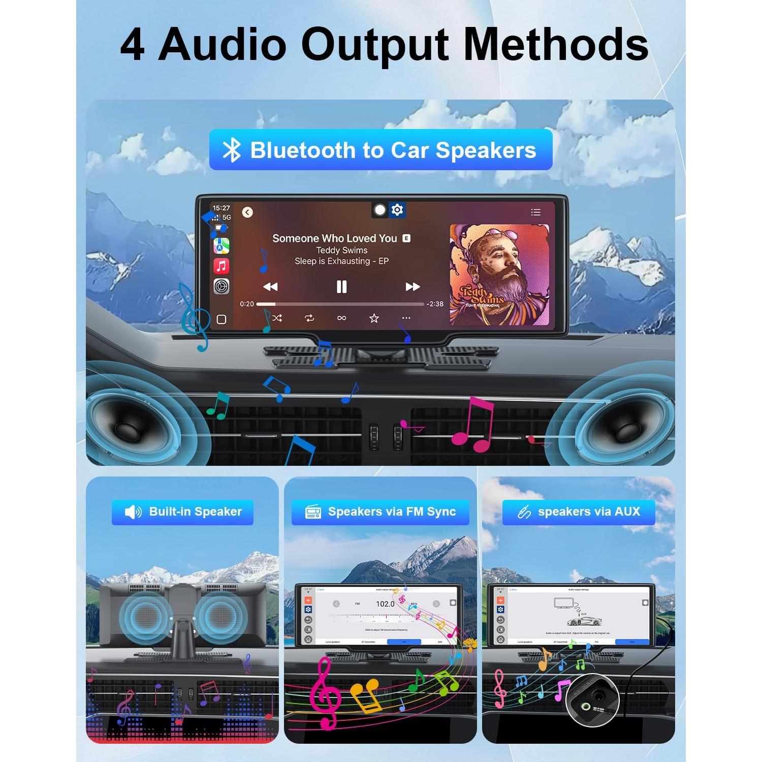 Pantalla Carplay HK5 10.26" HD Inalámbrica con Cámara Reversa