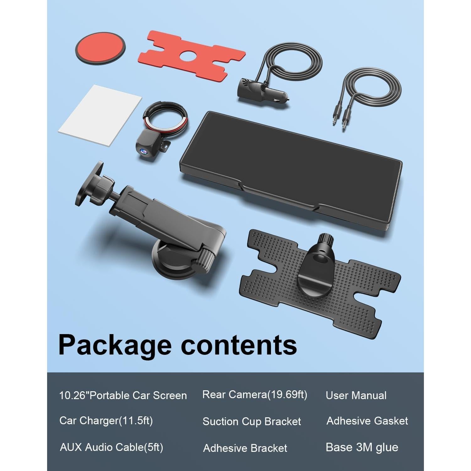 Pantalla Carplay HK5 10.26" HD Inalámbrica con Cámara Reversa