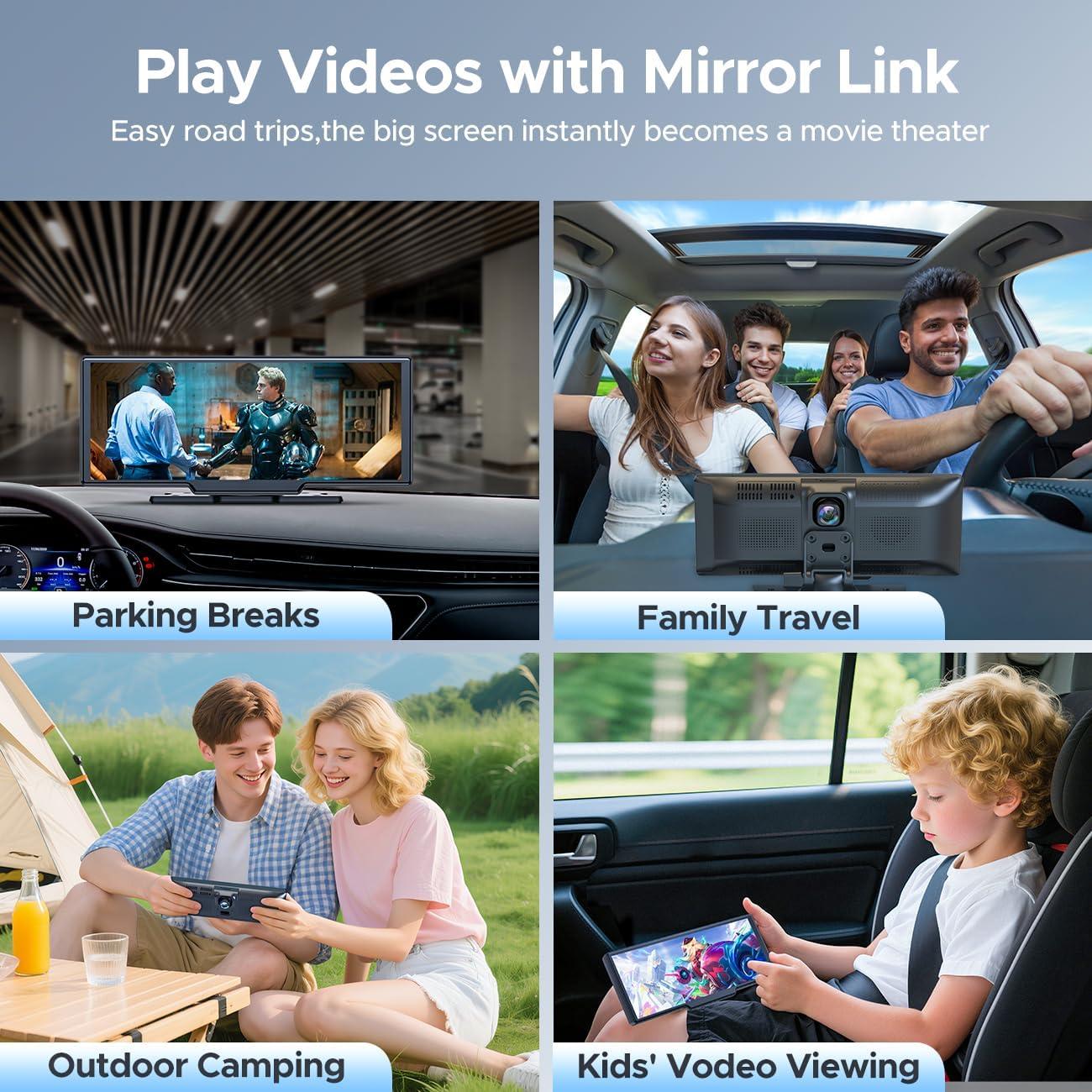 Pantalla CarPlay 9.26" Topexplore con cámaras 2.5K y 1080P