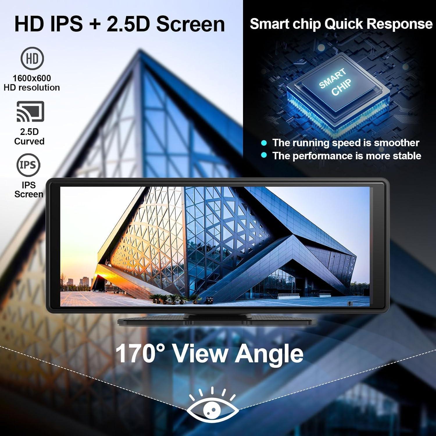 Pantalla Inalámbrica ALOMA Carplay 10.26" con Cámara 4K