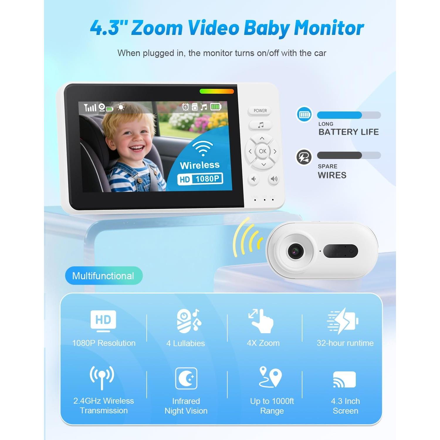 Cámara de Auto Inalámbrica TinyShield HD 1080P con Zoom 4X