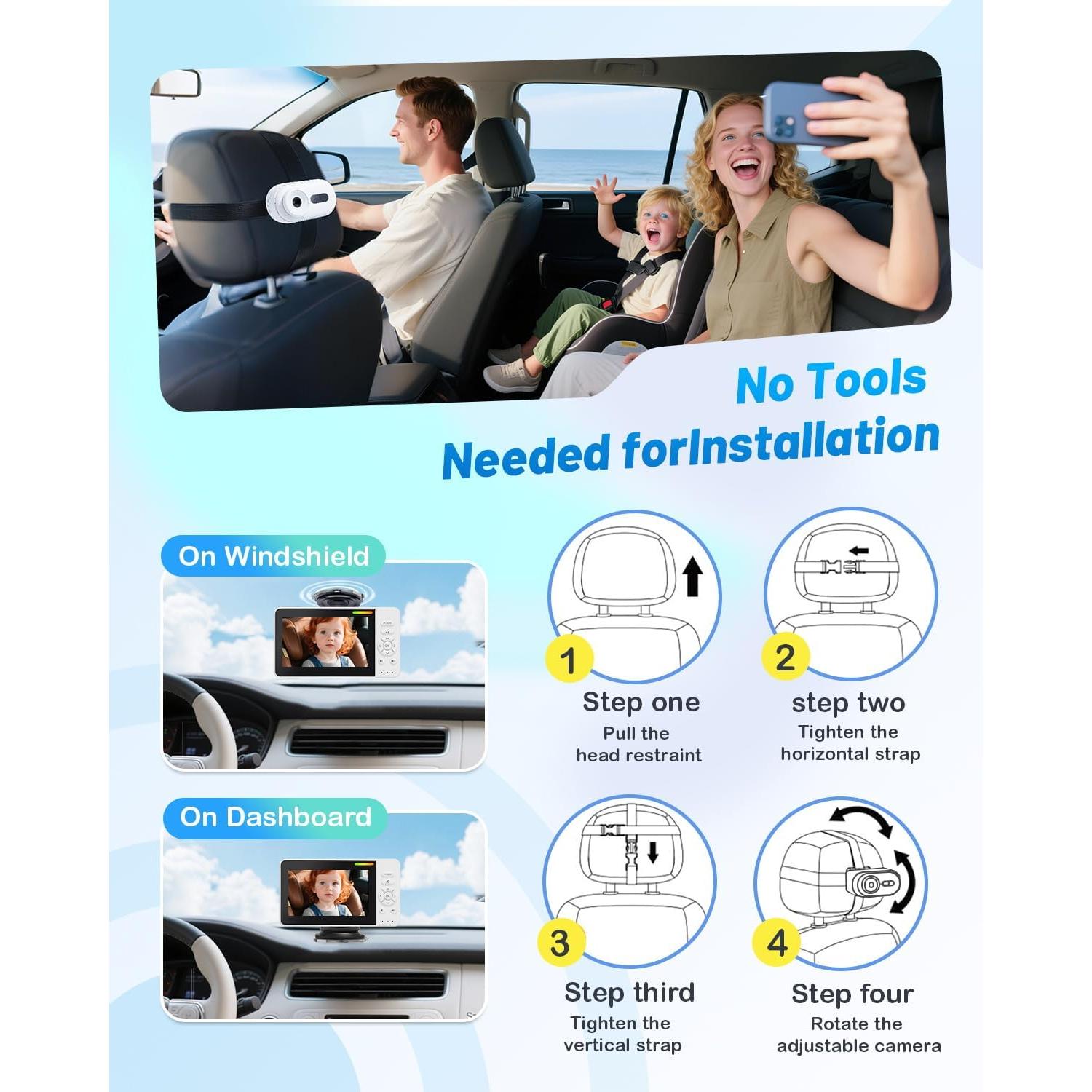 Cámara de Auto Inalámbrica TinyShield HD 1080P con Zoom 4X