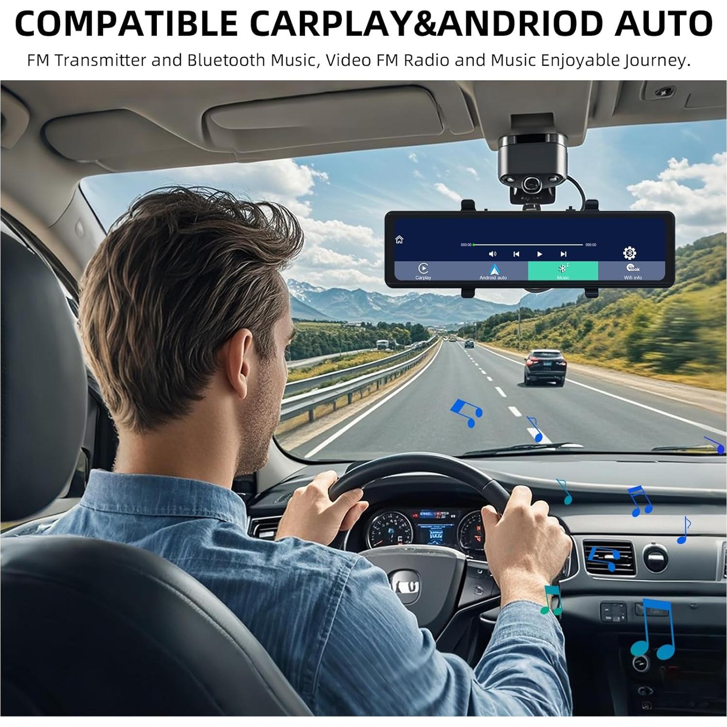 Espejo Retrovisor Inteligente 11.26" 4K Dash Cam CarPlay