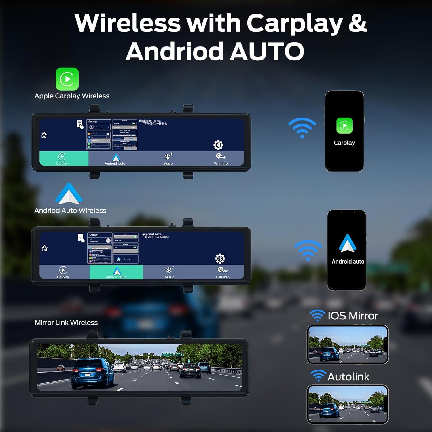 Espejo Retrovisor Inteligente 11.26" 4K Dash Cam CarPlay