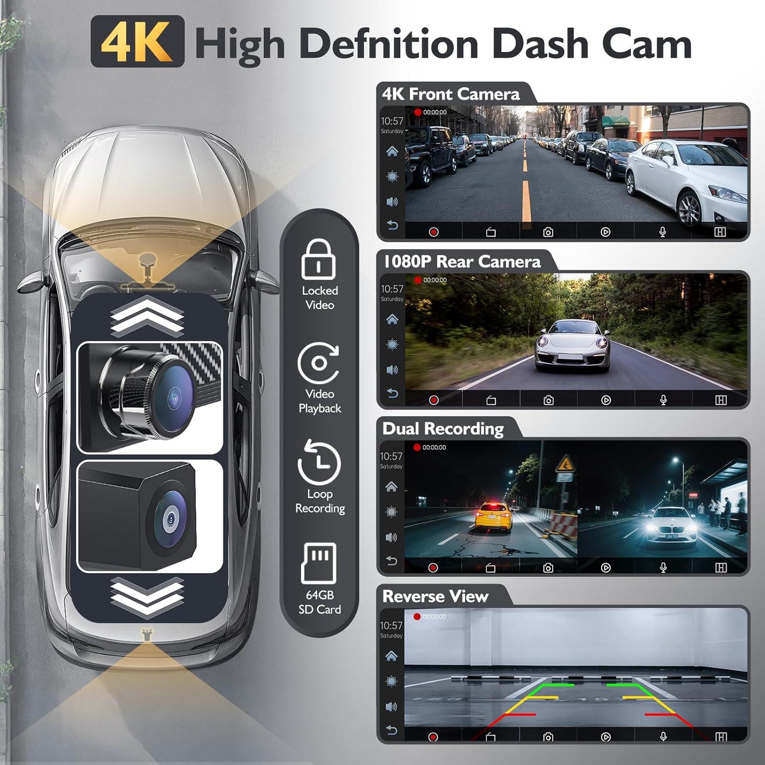 Pantalla Inalámbrica 10.26" Missee CarPlay 4K HD GPS