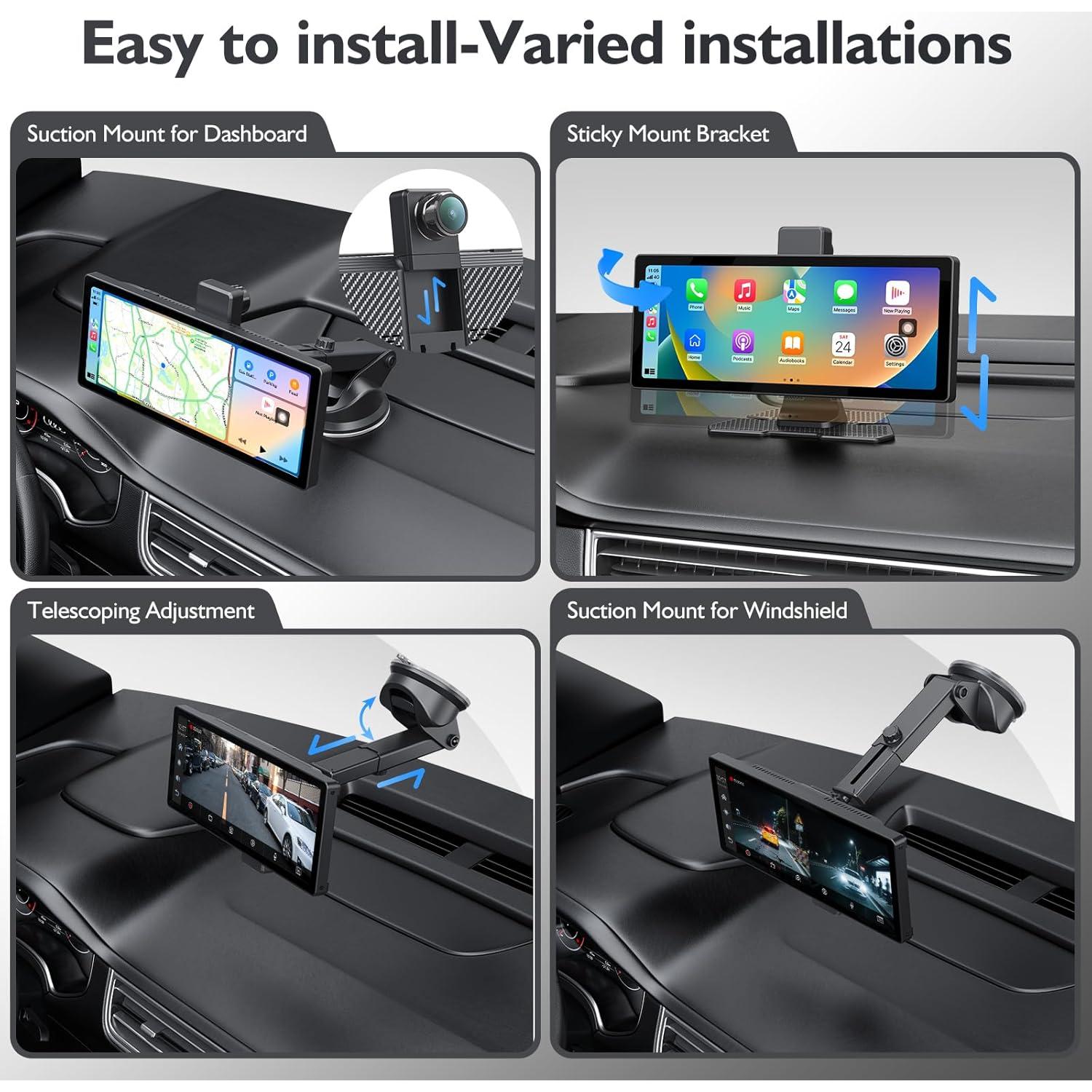 Pantalla Inalámbrica 10.26" Missee CarPlay 4K HD GPS