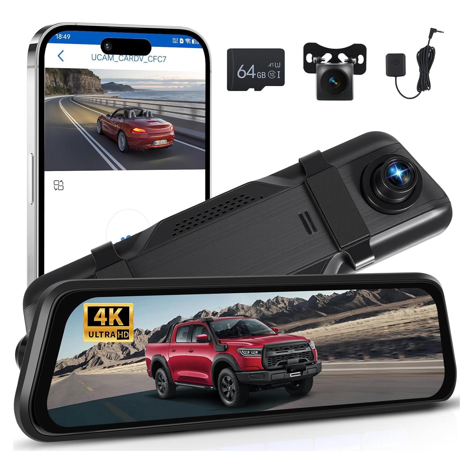 Cámara de Tablero Espejo 4K Driauto con GPS y WiFi