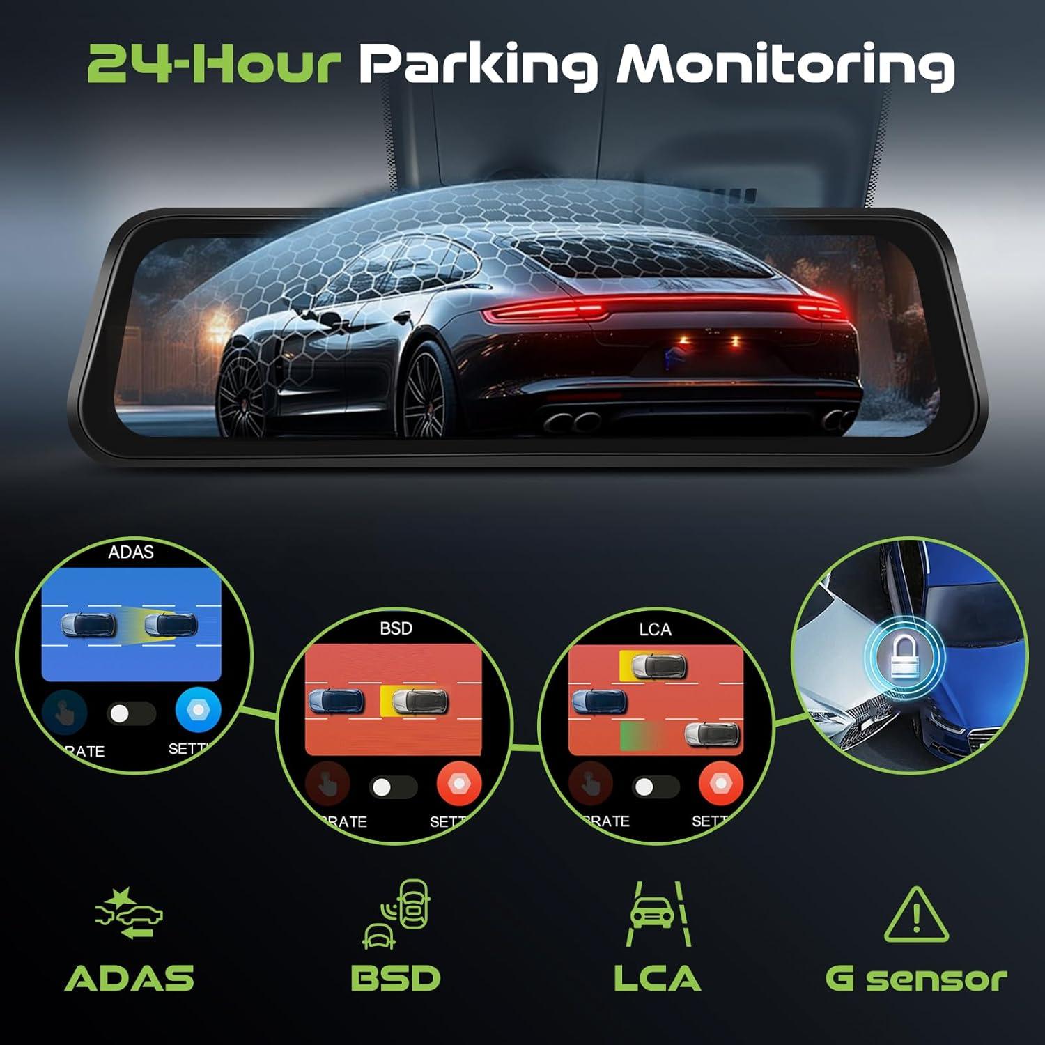 Cámara de Tablero Espejo 4K Driauto con GPS y WiFi