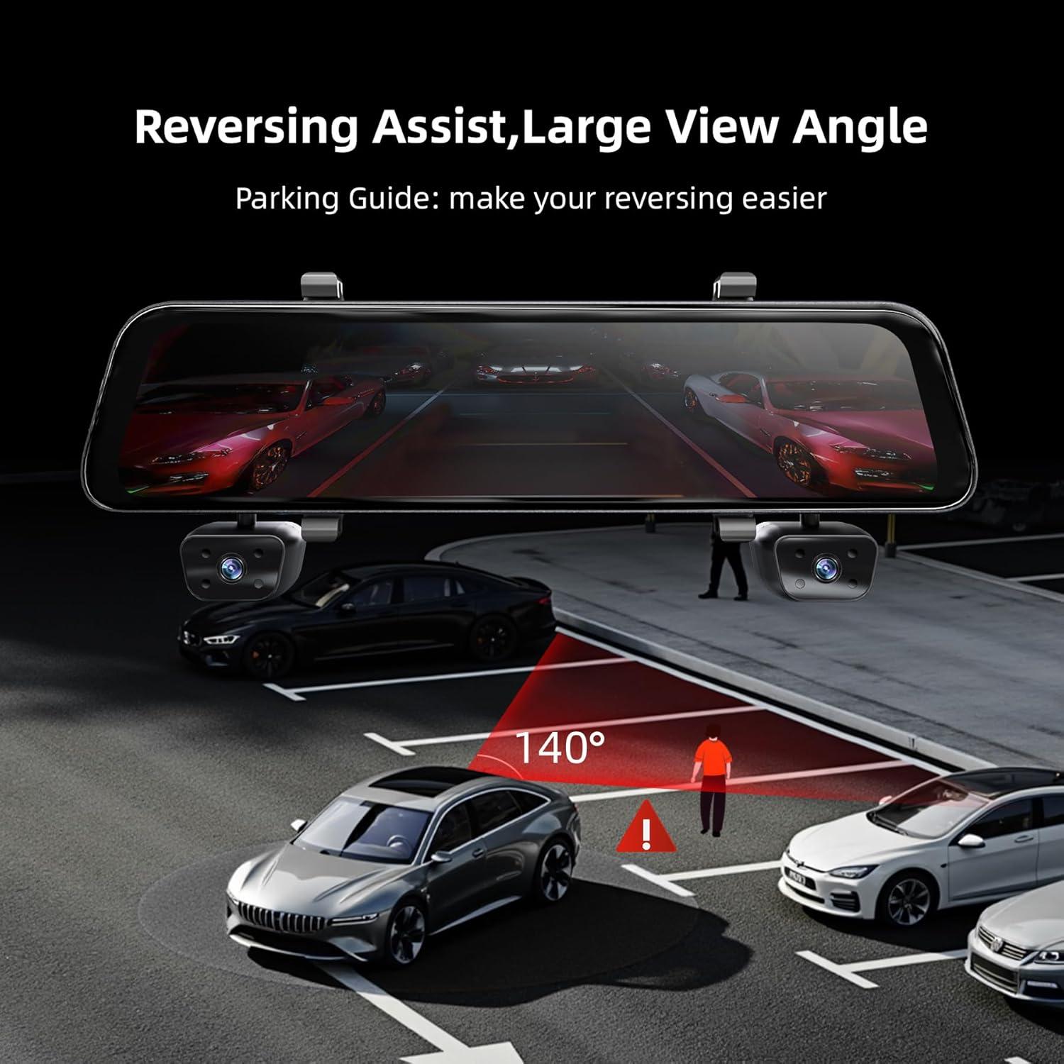 Cámara de Espejo Retrovisor Gloryes A980 360° con GPS y Wi-Fi