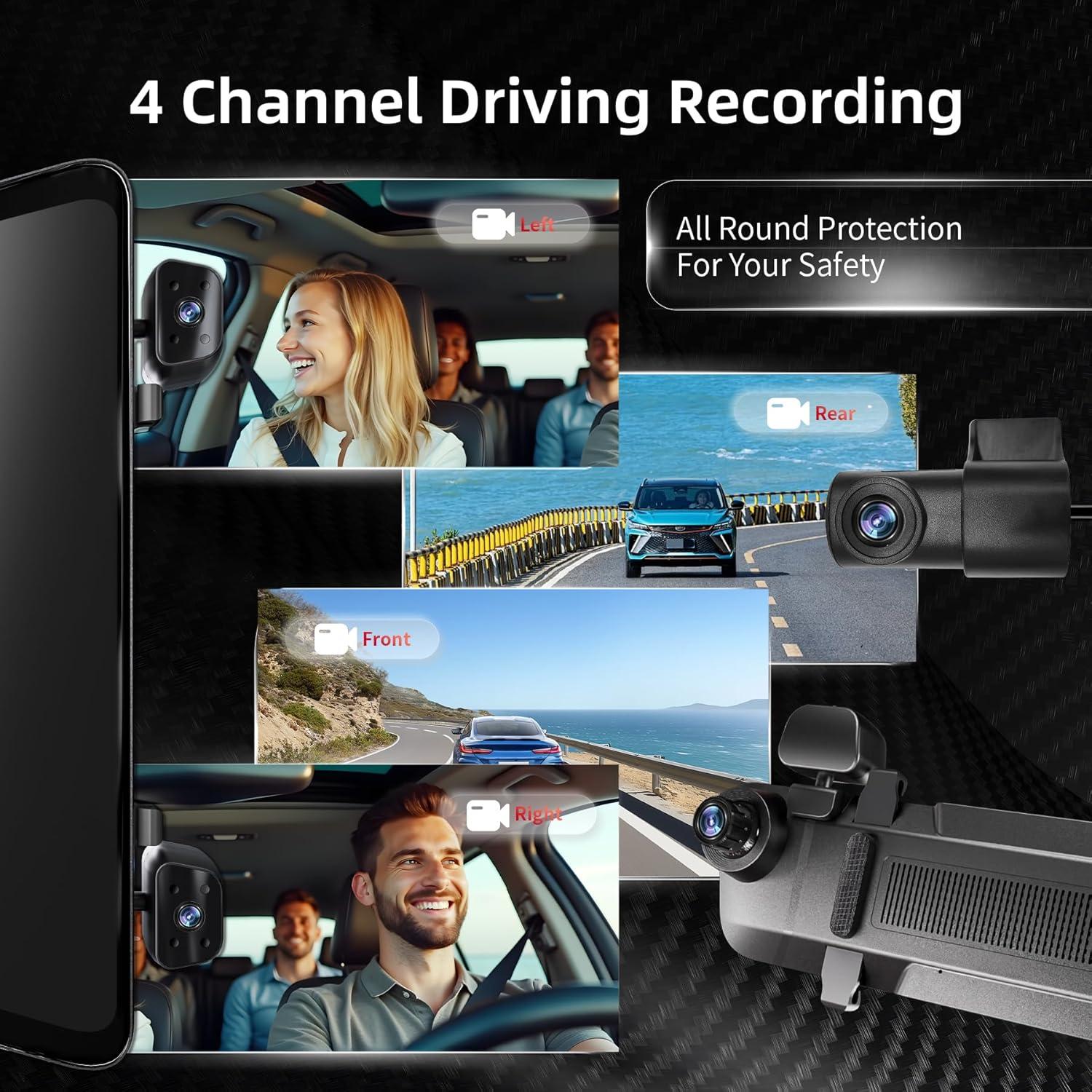 Cámara de Espejo Retrovisor Gloryes A980 360° con GPS y Wi-Fi