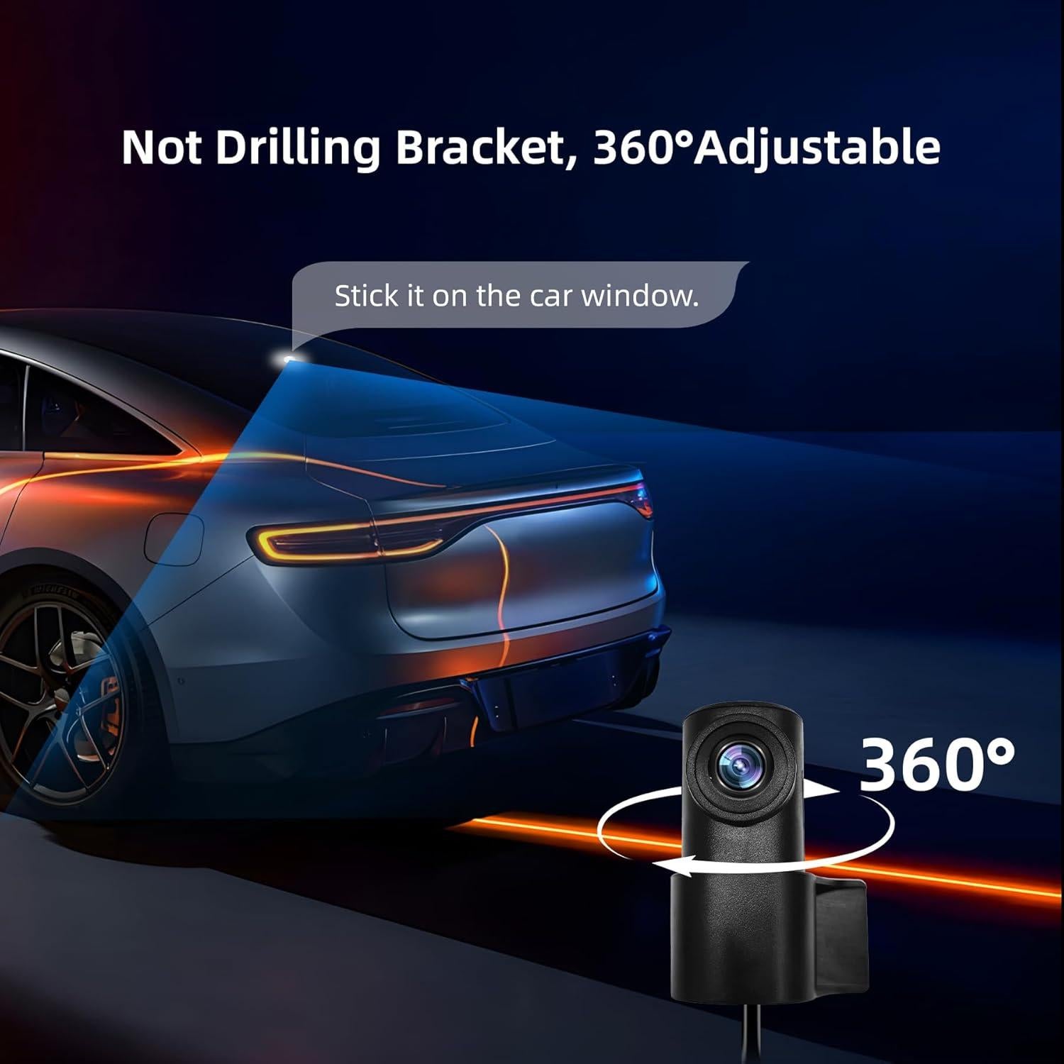 Cámara de Espejo Retrovisor Gloryes A980 360° con GPS y Wi-Fi