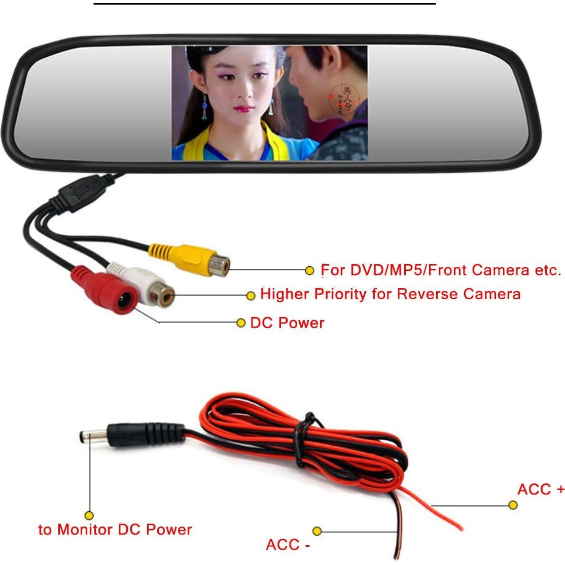 Espejo Retrovisor con Monitor 4.3" EKYLIN para Auto 12V-24V