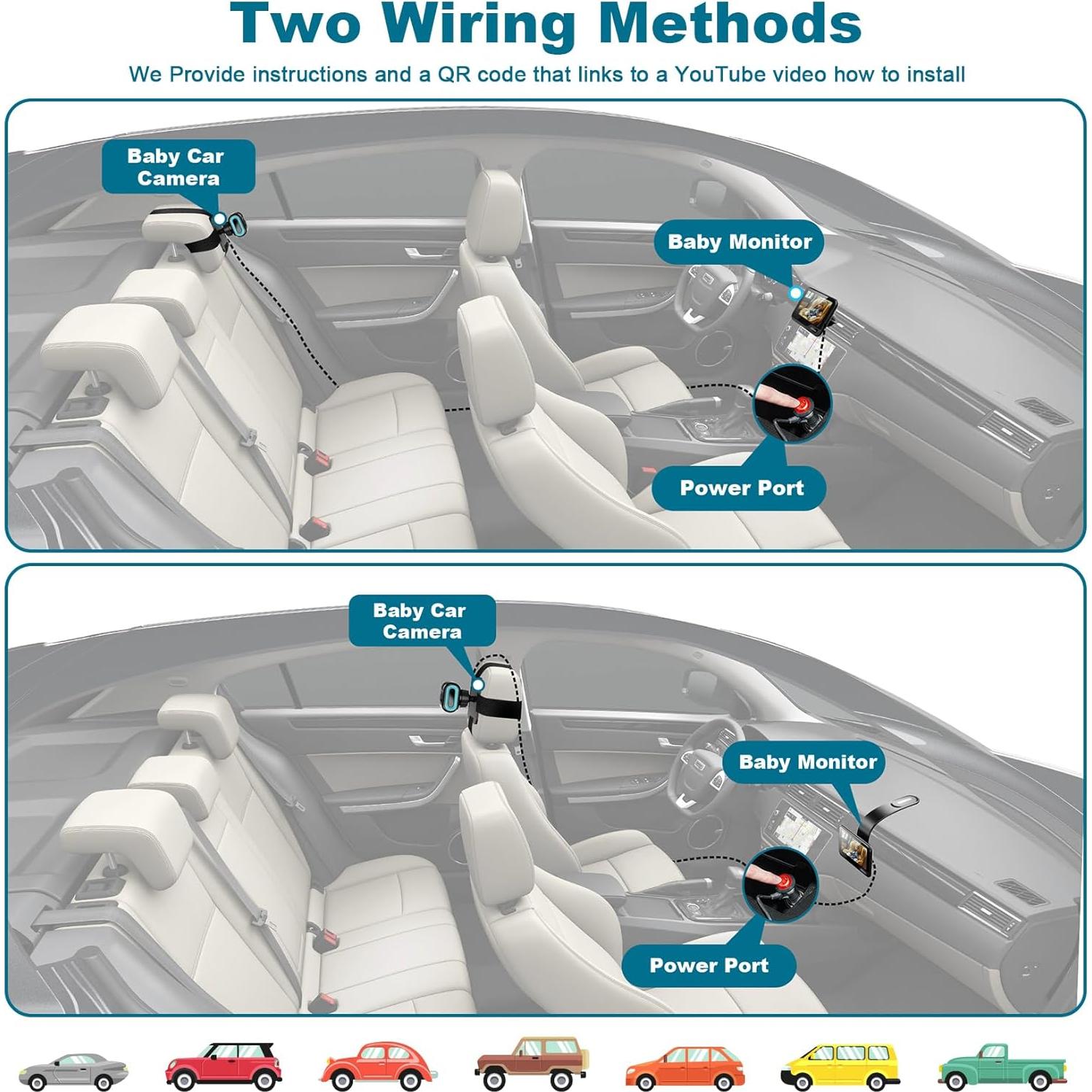 Espejo de Coche para Bebés Shynerk YB-405CA 4.3" HD