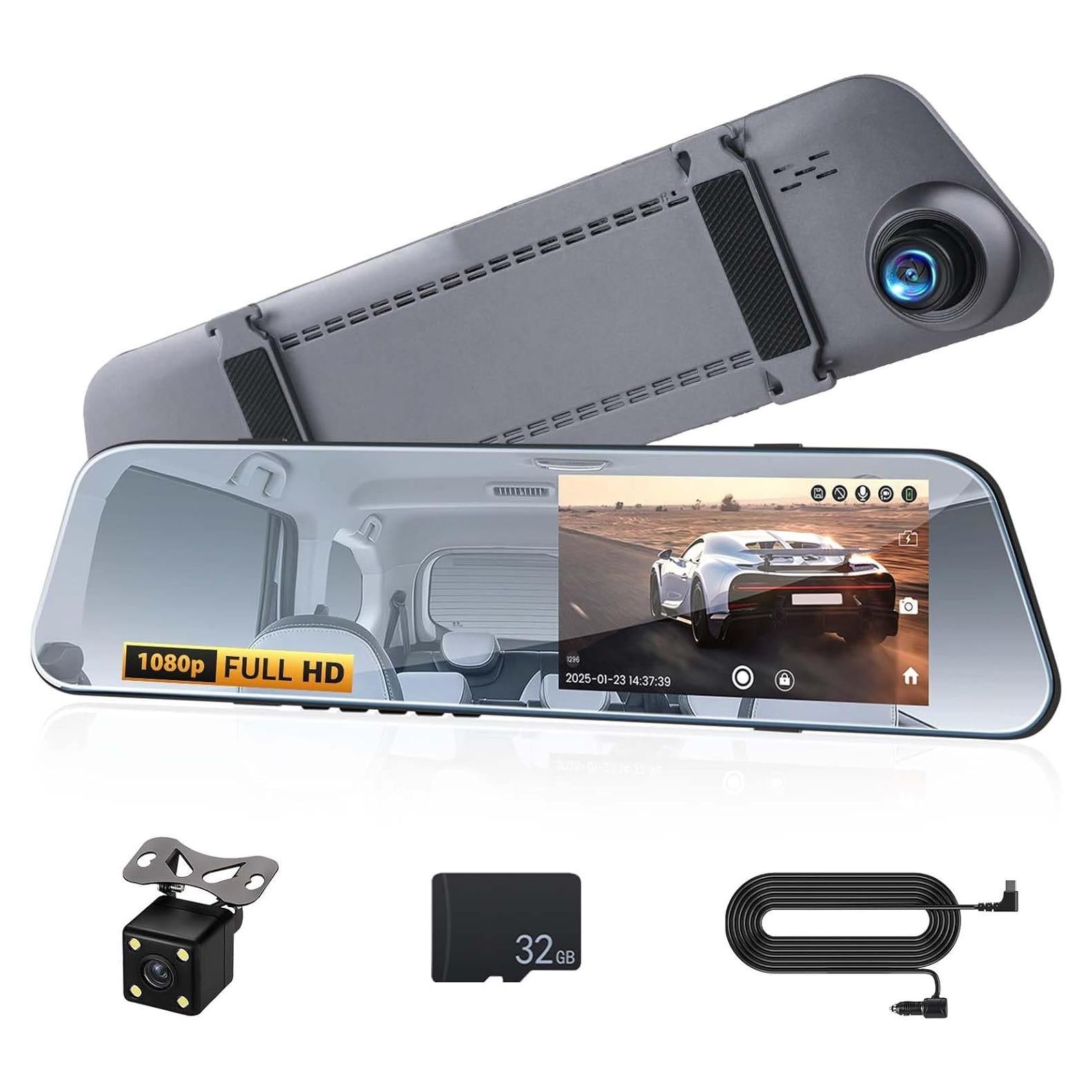 Cámara de Tablero OiLiehu 4.7" Dual 1080P con Visión Nocturna