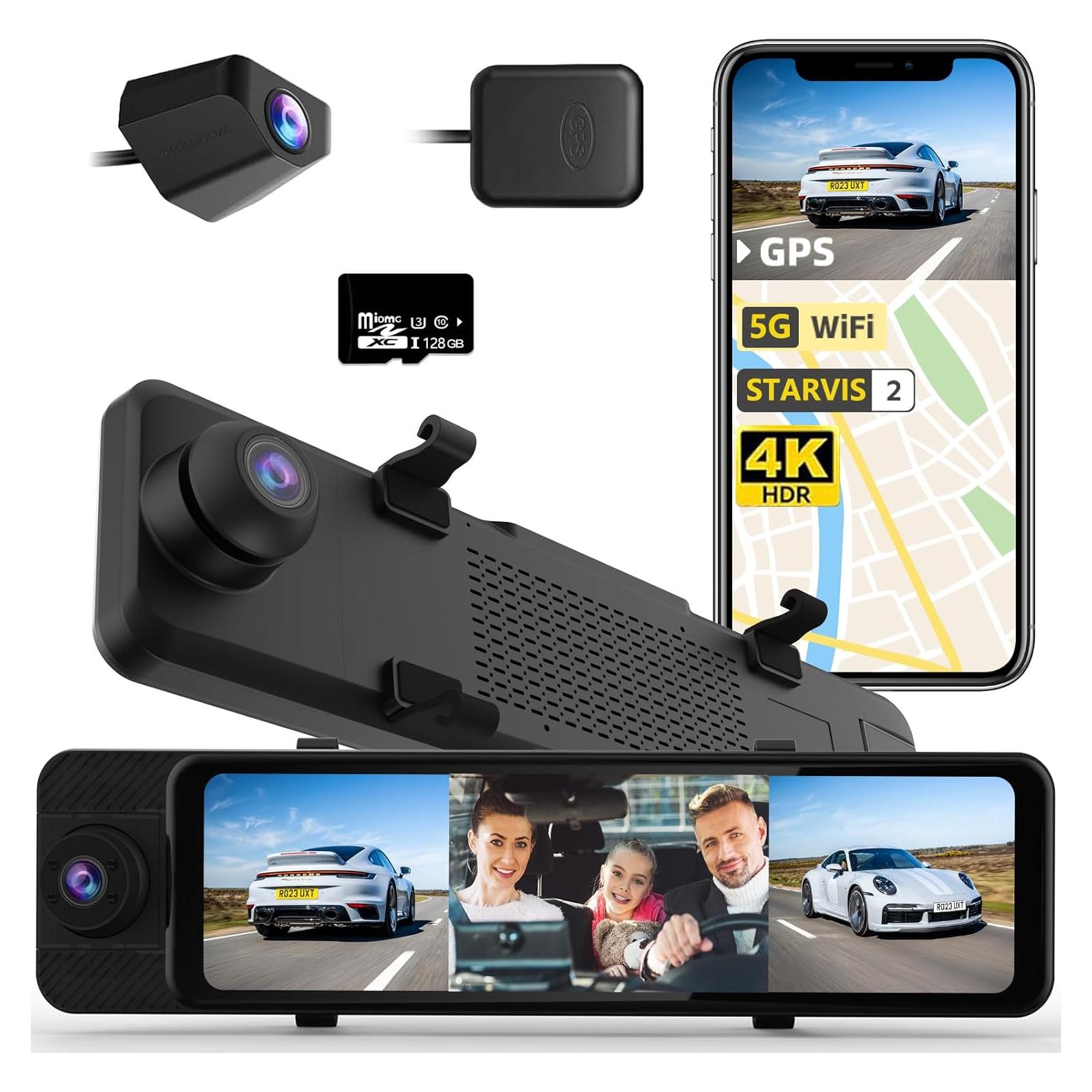 Cámara de Espejo Retrovisor MITNOTY X12 4K 3 Canales con GPS