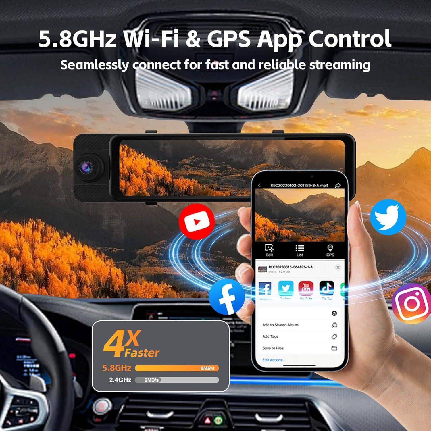 Cámara de Espejo Retrovisor MITNOTY X12 4K 3 Canales con GPS