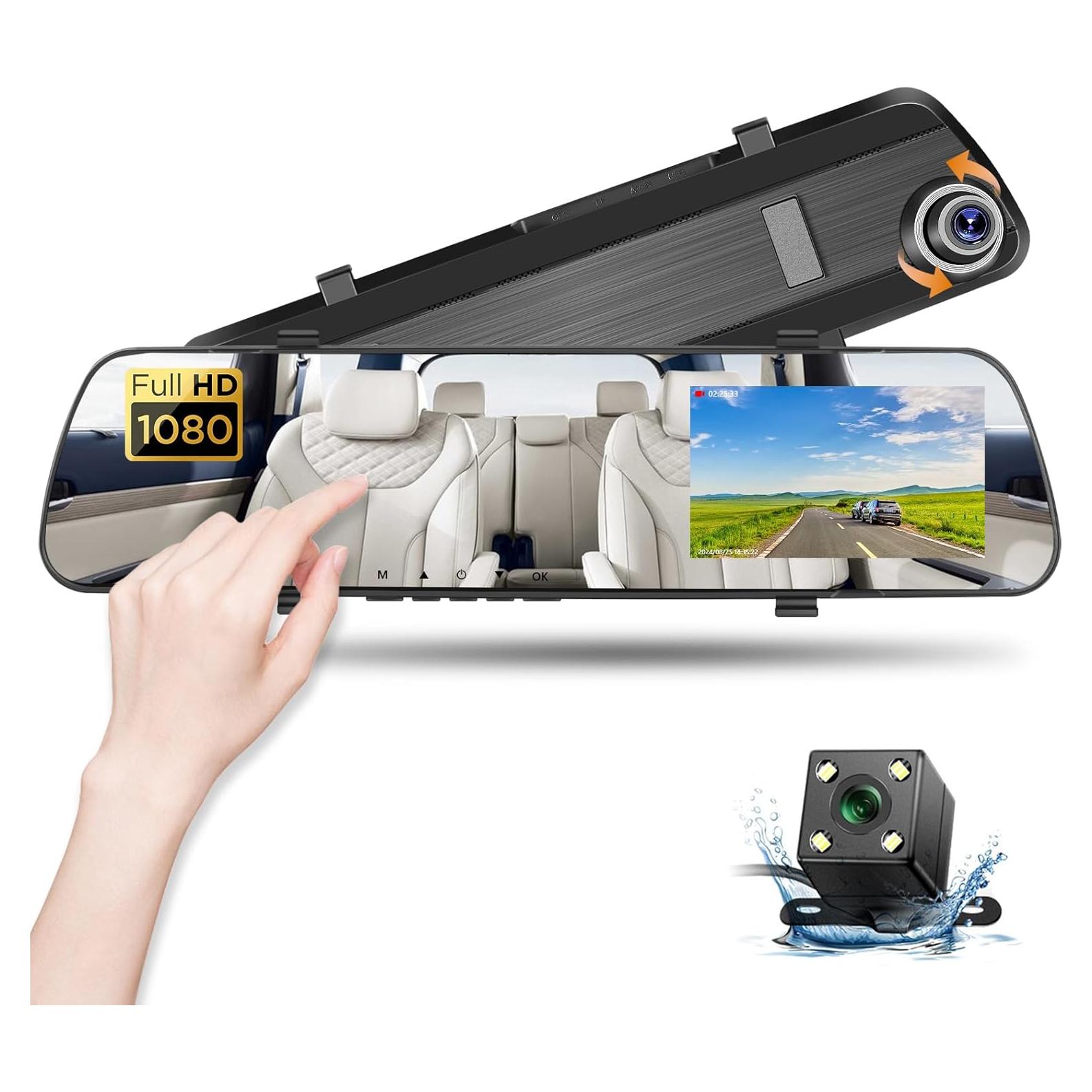 Cámara de Espejo Podofo 4" 1080P Doble Cámara Nocturna