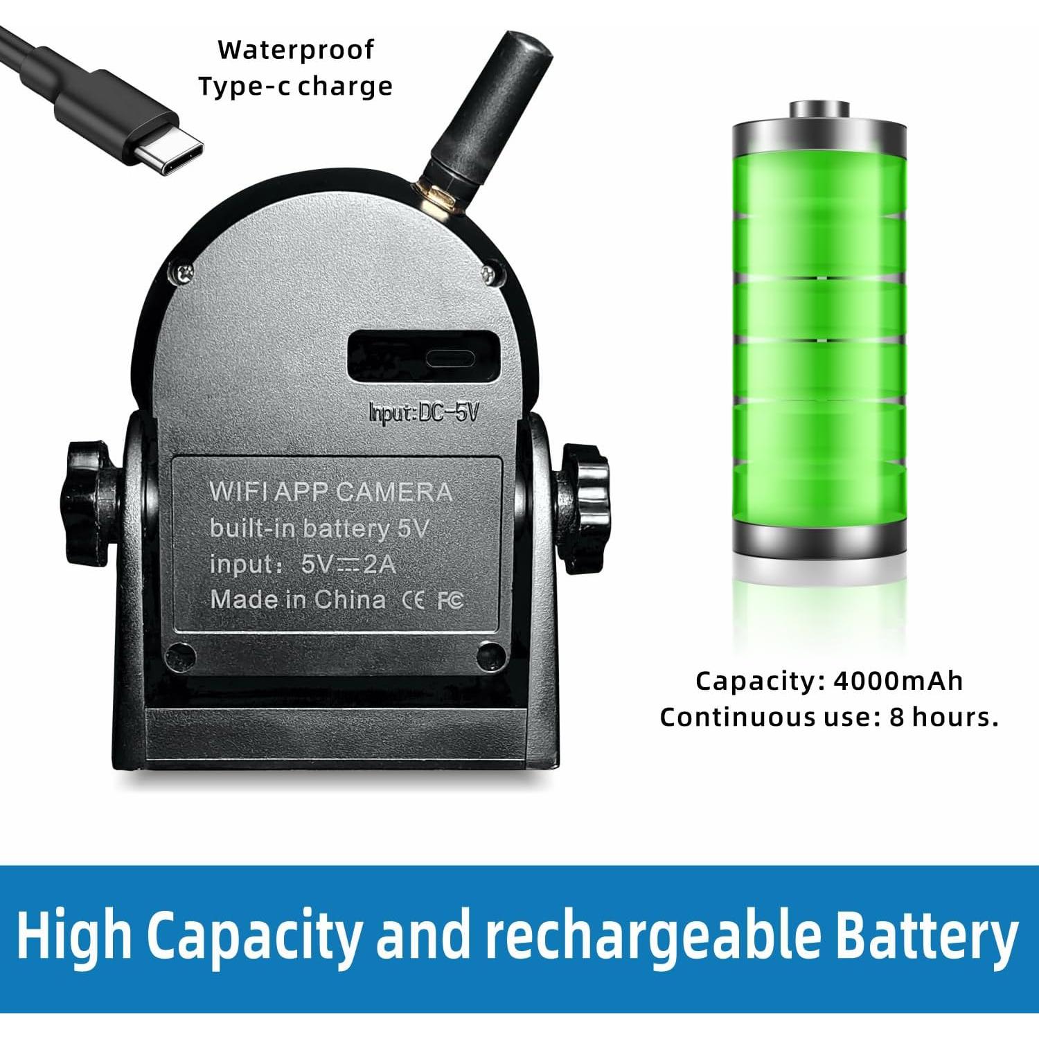 Cámara de Respaldo Inalámbrica MHCABSR con Batería Recargable IP68