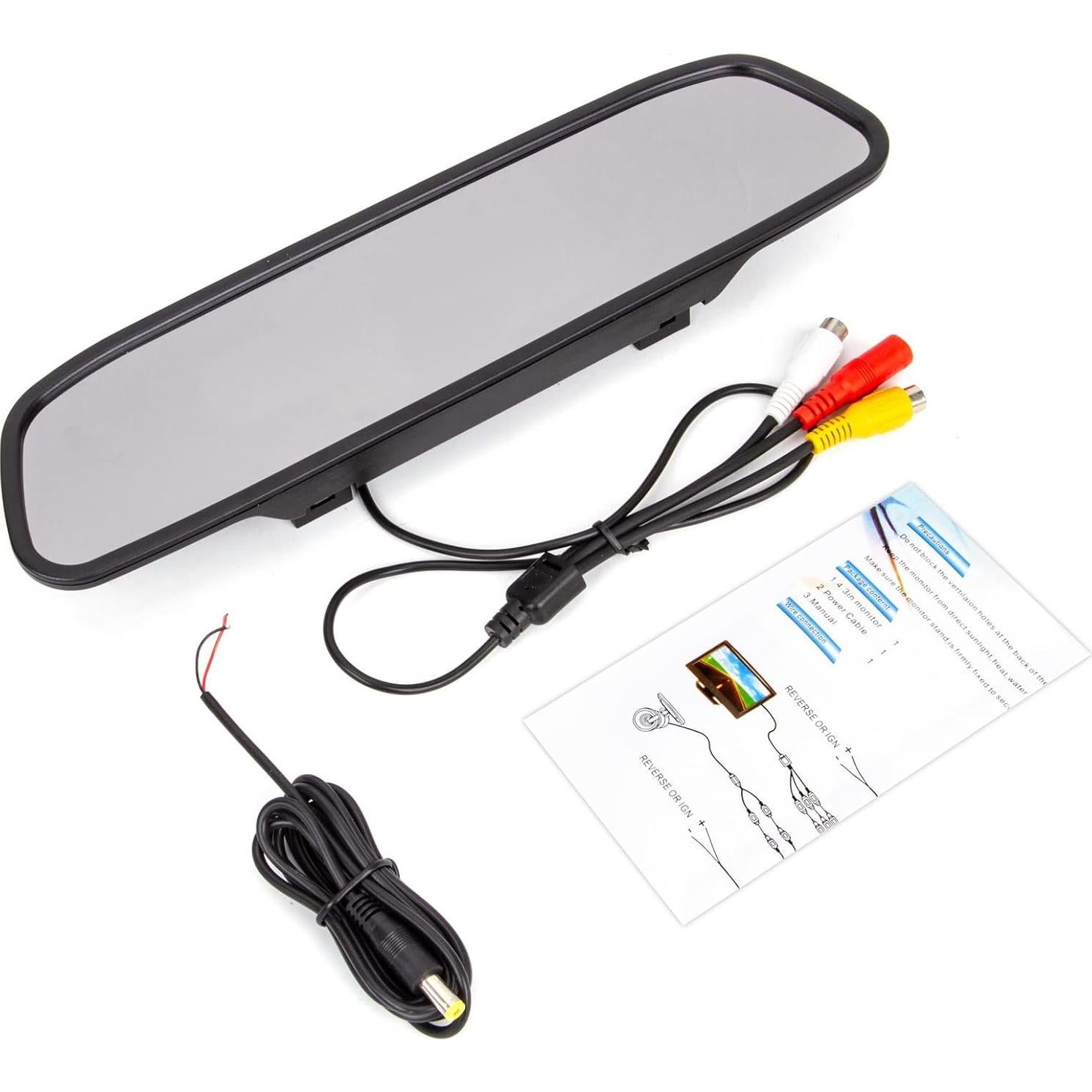 Monitor Retrovisor LCD 4.3" Yasoca para Auto 12V-24V