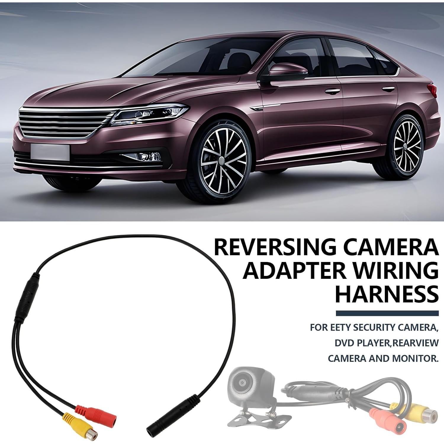 Cable Adaptador de Cámara de Reversa OTOTEC 55.5cm 4-Pin a RCA